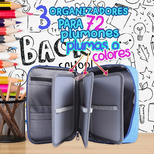 Estuche Lapiceras Organizador P/ 72 Plumas Desmontable Q-001