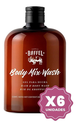 Gel De Ducha Boffel Body Mix Wash 250ml X 6 Unidades