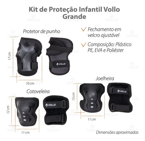 Kit Skate Pro Maple Rolamento + Proteção + Capacete Vollo