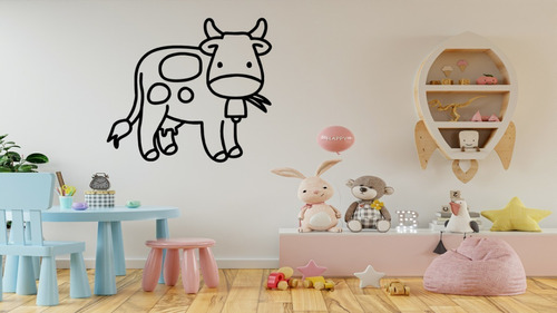 Vinil Decorativo Vaca Para Pared Cuarto Niño Infantil