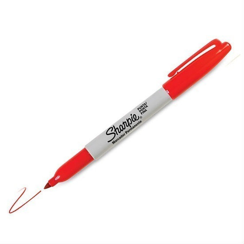 Marcador Permanente Sharpie Rojo Punto Fino 12 Pzs