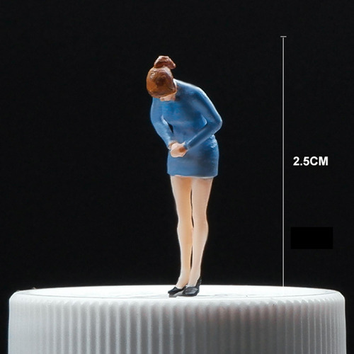 Figura En Miniatura Figuras De Diorama Chica En Vestido Azul
