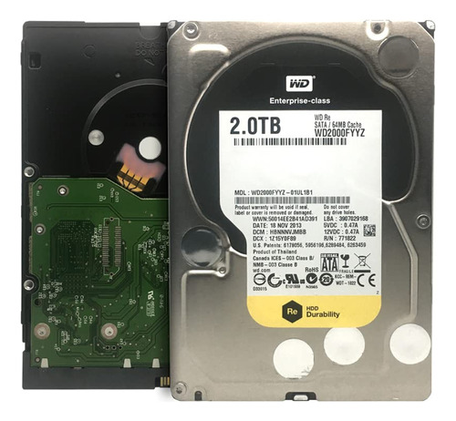 Western Digital Re Wdfyyz 2tb 7.2 K Rpm 64mb Caché Sata 3..