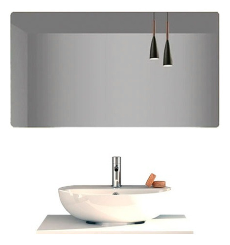 Espejo Para Baño Con Luz Led Desempañador 80x60cm Liso Marco Horizontal Diseño Espejo Liso