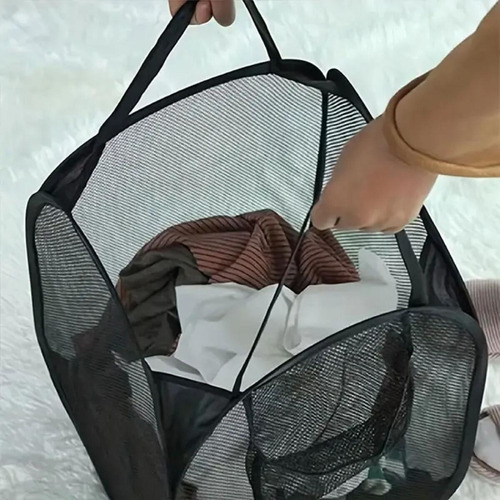 Sh Cesta Malha Dobrável 2 Peças Para Organizador Roupa