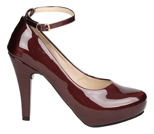 Zapatilla Ana Polett Mujer Vino Tipo Charol 916