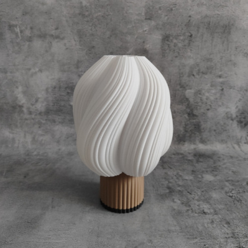 Lampara De Mesa - Velador 3d, Pragma Bodhi Bronce Y Negro Blanco