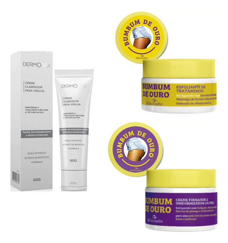 Clareador Virilha Suvaco Axila Creme Firmador De Bumbum Kit