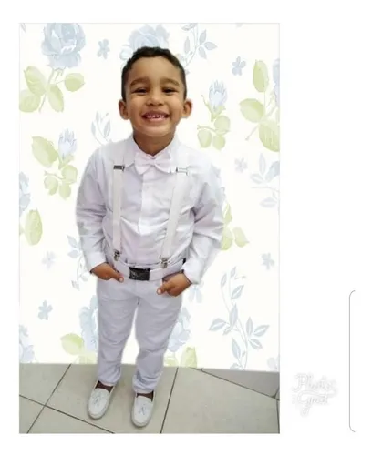Conjunto Batizado Branco Menino Ano Novo 1 2 3 Anos Parcelamento