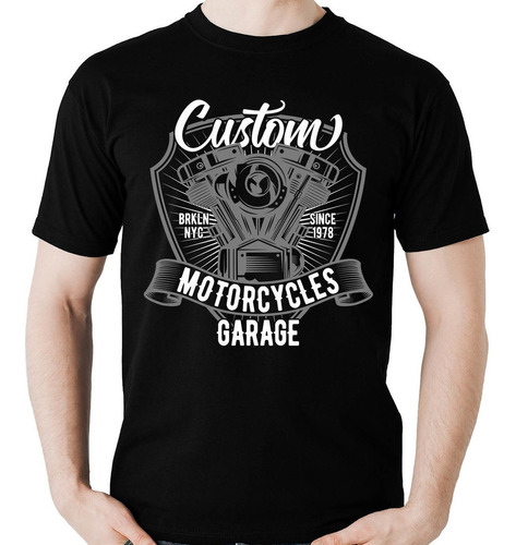 Imagem 1 de 6 de Camiseta Custom Motociclista Moto Camisa Masculina Promoção