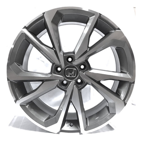 Rodas Gt-7 Honda Civic Si Aro 20 5x114 (jogo) + Bicos Cor Grafite Com Diamantado