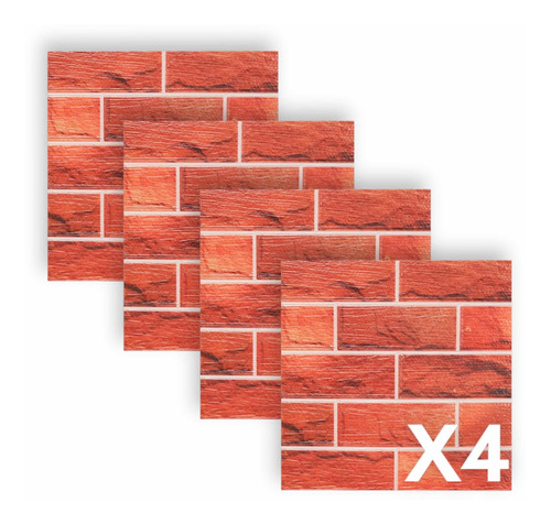 Revestimiento Pared Autoadhesiva 3d Ladrillox4 -envio Gratis