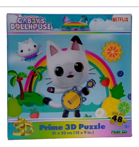 Puzzle Rompecabezas Pandy Y Cakey Gabbys Dollhouse 48 Pzs 3d