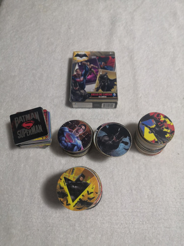 Dc Batman V Superman Pack - Tazos, Silvers Y Juego De Poker