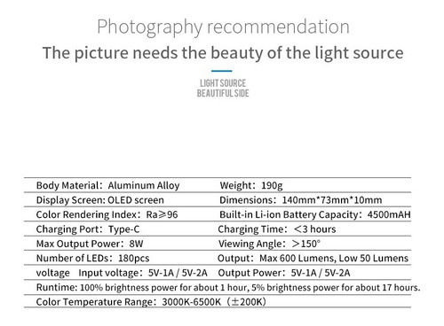 Manbily Mfl-06 Iluminação Dslr 180 Leds Tom Ajustável