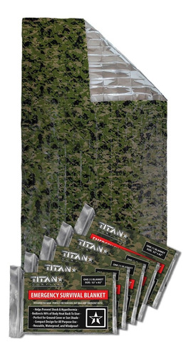 Titan Two Sided Emergency Mylar Survival Blankets 5 Pack