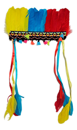 Penacho Indio Plumas Diadema Sombrero Disfraz India