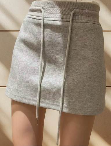 Minifalda Deportiva Para Mujer, Cintura Alta, Con Cordón