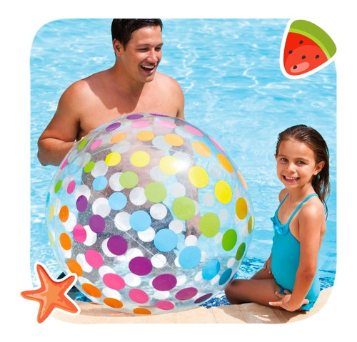 Pelota Inflable Jumbo Juego Para Pileta/niños 107 Cm Intex