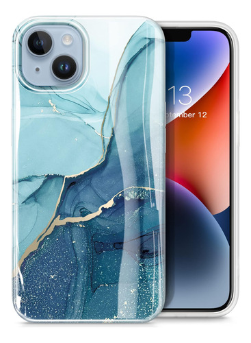 Funda Gviewin P/iPhone 13 6.1inch/shockproof/marble Blue