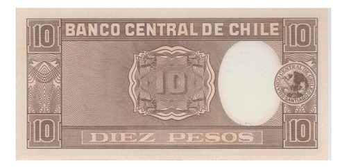Imagen 2 de 4 de Billete 10 Pesos Chile 1948-1958 Maschke-herrera Unc