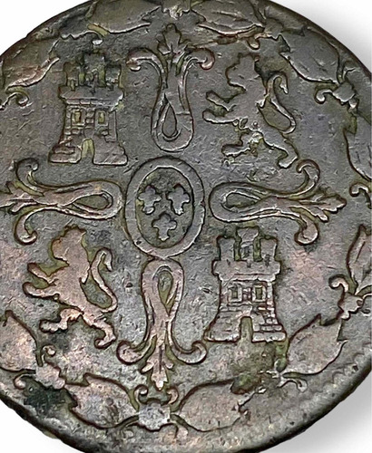 Moneda Cobre Antigua España 8 Maravedis 1826 R. Fernando Vii (Usado)