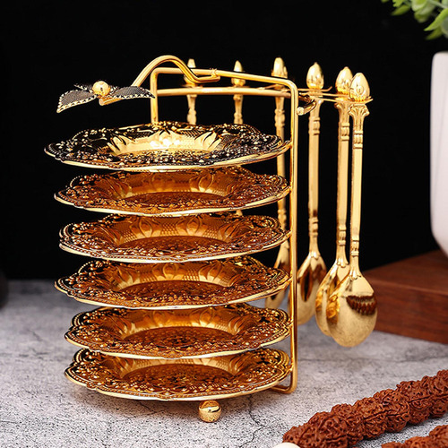 Soporte Para Servir De 6 Niveles Con Platos, Platos Para