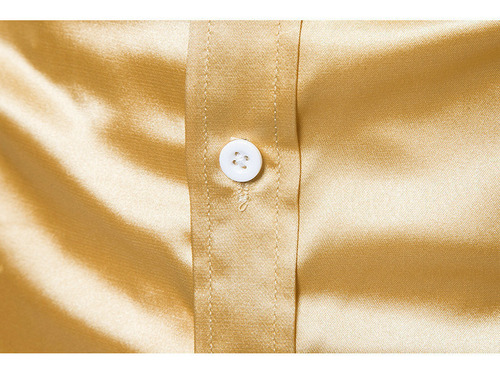 Camisa Manga Larga Hombre Camisa Brillante De Moda Informal