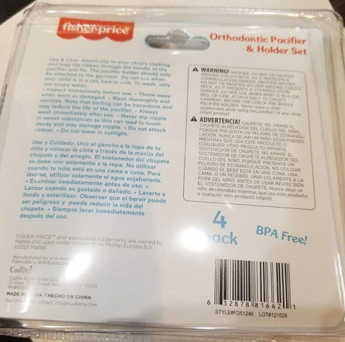 Juego Chupete Y Soporte Ortodoncia Fisher Price, Para Bebé