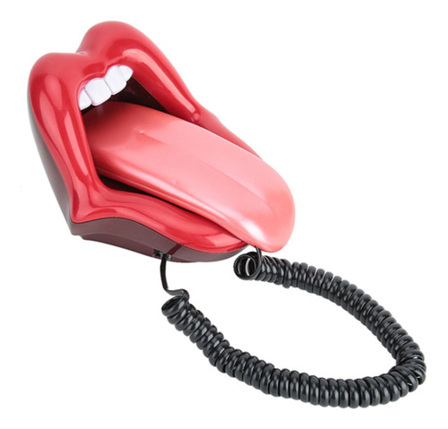 Teléfono Con Diseño De Lengua Grande Ar-5056 Color Rojo