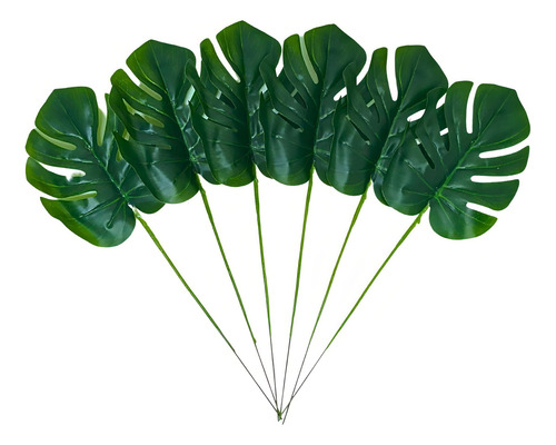Kit 24 Folhas Costela De Adão Artificial Decoração Cor Verde-escuro