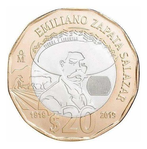 Moneda De 20 Pesos De Emiliano Zapata