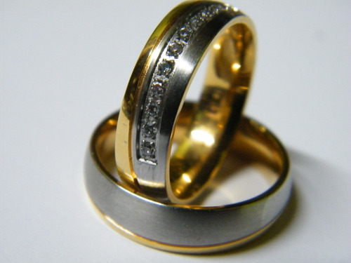 Anillo Elegante De Acero Para Bodas- Compromisos.