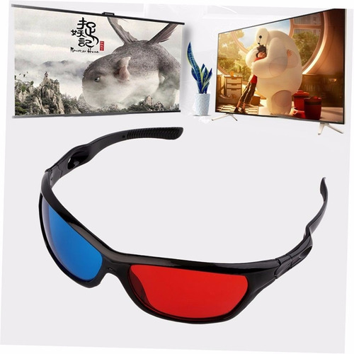 Gafas Negro Rojo Azul 3d Cine Aimensional Anaglifos Dvd Gear