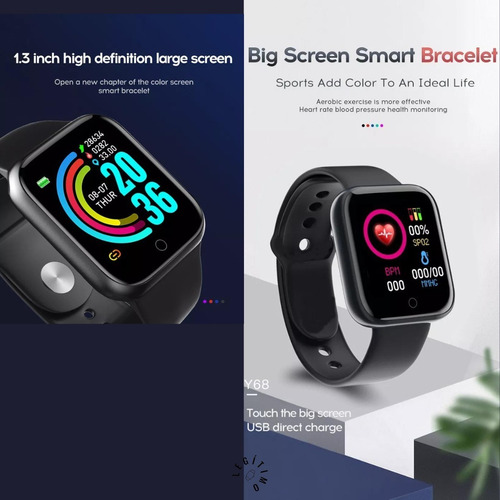 Imagen 4 de 10 de Smartwatch D20 Y68 Rosa Original Versión 2022
