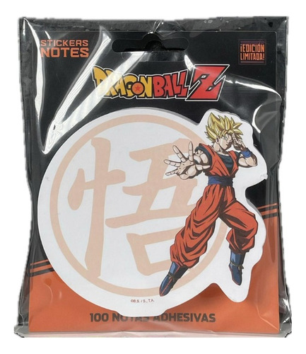 Bloc De 100 Notas Adhesivas Tipo Post It Dragon Ball Color Naranja / Goku