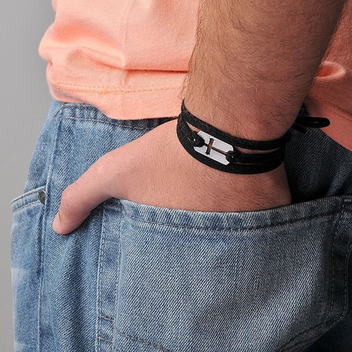 Pulseira Cruz Jovem Cristão Comprimento 75 Cm Diâmetro 10 Cm