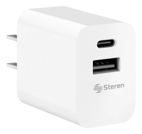 Cargador Usb + Usb C Steren Carga Rápida 20w Eli-762