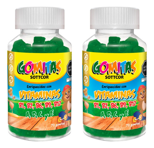 Multivitamina Para Niños Gomitas Sottcor 100g Chicle X2