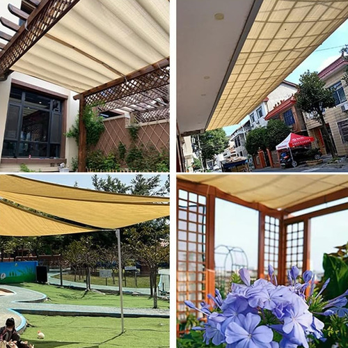 Malla Sombra 6x5 Bloqueo Uv 95% Con Cuerda Para Jardin