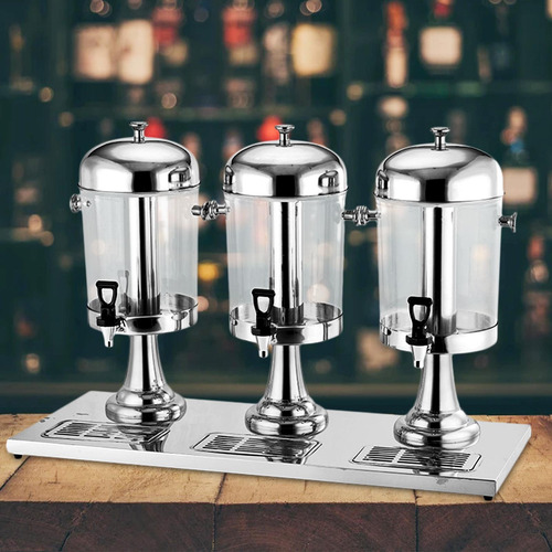 Dispensador De Bebidas, Botella Sellada Con Grifo Plata 24l