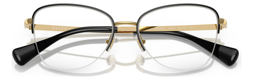 Armação Óculos De Grau Ralph Ralph Lauren Ra6061 9443 55 Cor Preto Brilhante/ouro Brilhante