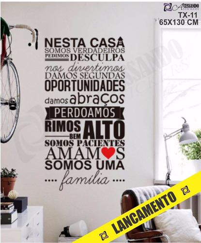 Adesivo Papel Parede Frase Sala Nesta Casa Familia Gigante!