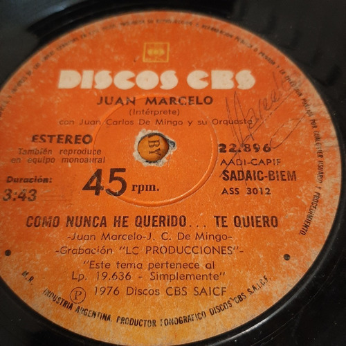 Simple Juan Marcelo Discos Cbs C17