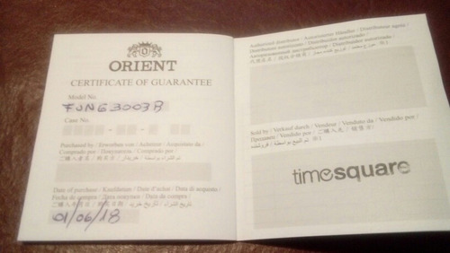 Reloj Orient Sp