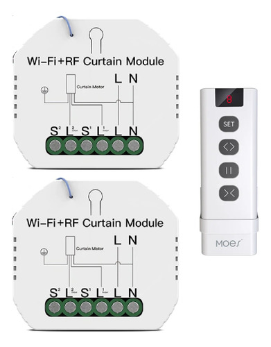 Kit 2 Interruptor Cortina Wifi Alexa Google Home + Controle