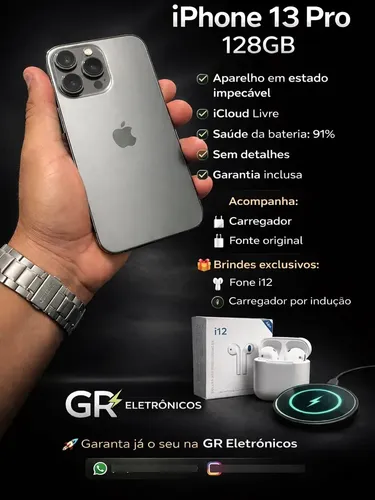 Apple Iphone 13 Pro (128 Gb) - Grafite | Parcelamento sem juros