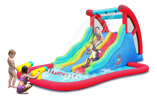 Juego Inflable Para Niños Con Toboganes, Escalada Y Alberca.