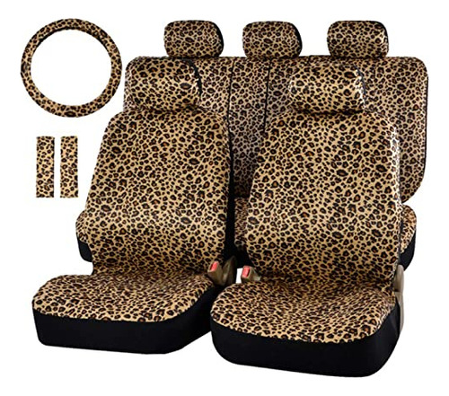 Fundas De Asiento De Coche Zebra Leopard Juego Completo...