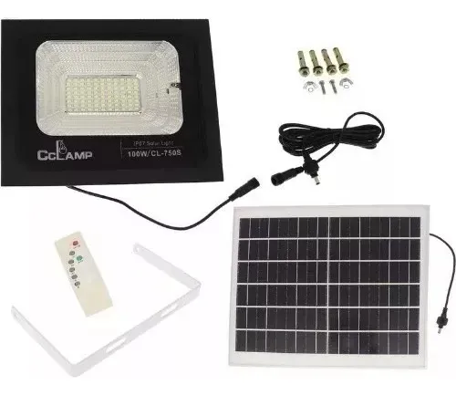 Reflector Lampara Led Panel Solar 750c 100w Recargable Color